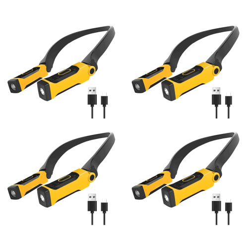 Lampe de lecture de cou rechargeable USB, lot de 4, 2 niveaux de luminosité