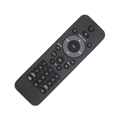 Telecomando di ricambio per lettori CD e sistemi audio.