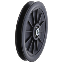 Nylon lagerpoelie, zwart, rond, 1 stuk