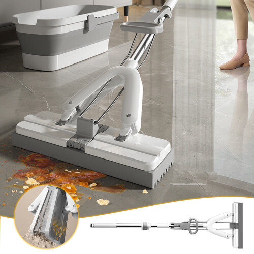 Sponge Mop for Tile Floors with Extendable Handle 108-138 cm