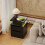 Nightstand with Charging Station and RGB Lights Black 8