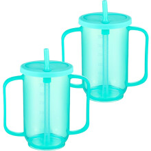 Copos de Treinamento para Adultos Sliner Antivazamento, 355ml (Pacote com 2), Azul