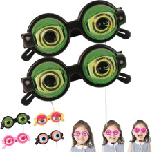 Blinking Glasses with Moving Eyes Green Small 4PCS