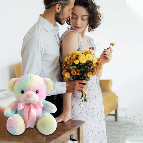 Valentine's Day Plush Hugging Bear with Rose - Soft 2
