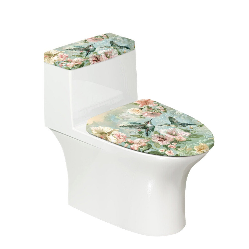 Hummingbird Hibiscus Toilet Lid And Tank Cover Set Of 2 9107258659996