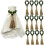 Olivgröna träservettringar Boho Farmhouse set med 12 1