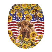 Clúdach Leithris Sunflower leaisteach leaisteach le bó Highland Cow