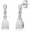 18K White Gold Plated Teardrop Opal Dangle Earrings 925 1