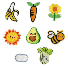 Parches bordados de plátano termoadhesivos (8 unidades)