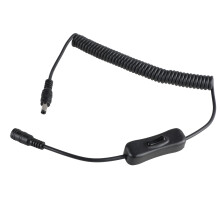 Jousitettu virtajohto 5,5x2,1 mm, jossa kytkin LED-valoille