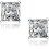 CZ stud earrings 18K white gold plated sterling silver 1