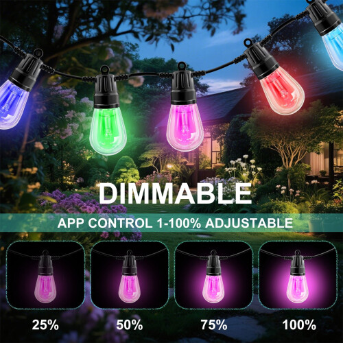 Εξωτερικά φωτιστικά σε σειρά APP Control50ft20RGB LED IP65 1