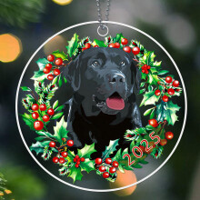 Black Lab Christmas Ornament 2025, 1 piece