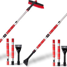 Escova de neve e raspador de gelo 2 em 1 de 62 polegadas (157 cm) Ajustável