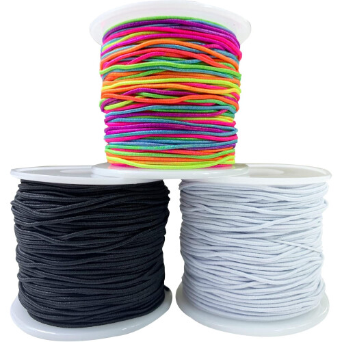 Cordão elástico para pulseiras, 1 mm, resistente e elástico.
