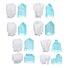 Siliconen mallenset voor miniatuurhuisjes (8 stuks)