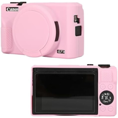 Capa de silicone rosa para câmera Canon G7X Mark III