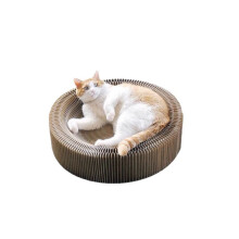 Klösträd för katt, loungebädd, rund, hopfällbar, för stora katter