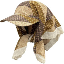 Leopard Print Baseball Cap Women Lace Cheetah Head Scarf Bandana Y2k Adjustable Sun Hat Vintage Skull Cap