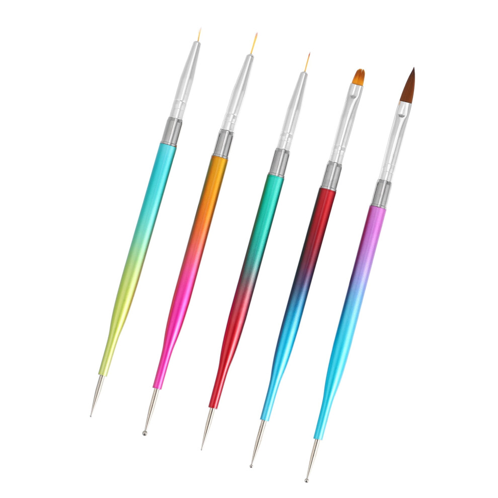 Nail Art Brushes Double-Ended 5 Pieces