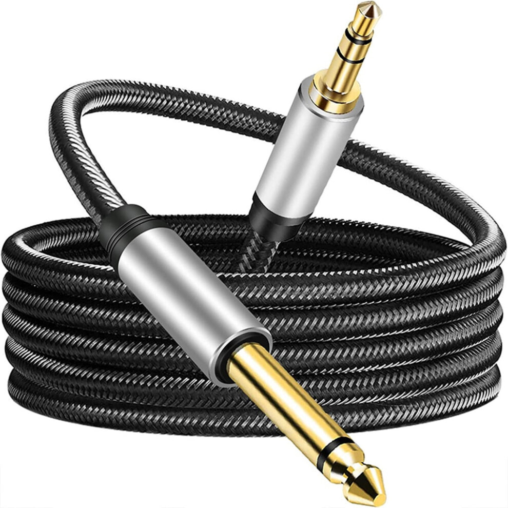 3.5Mm Trs To 6.5Mm Ts Stereo Aux Cable Male To Male Gold 962125567809