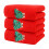 Ensemble de 3 serviettes de Noël rouges brodées en coton 1