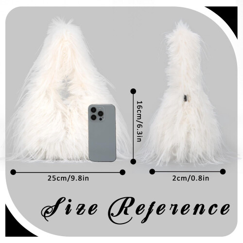 Γυναικεία τσάντα ώμου από ψεύτικη γούνα Y2K Fluffy 1