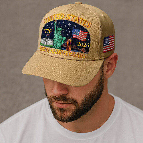 Justerbar stropp for US250-årsjubileumsbaseballcaps 1