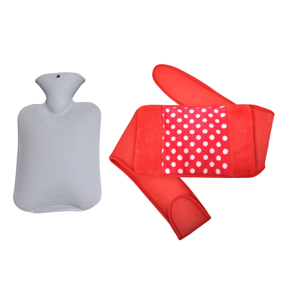 Rubber Hot Water Bottle with Fleece Belt 750ml