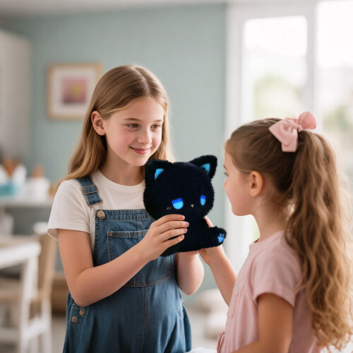Black Cat Plush Toy Soft Huggable 1 Piece 2