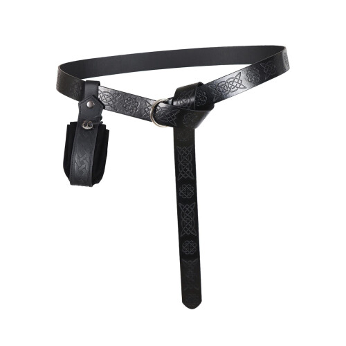 Medieval Knight PU Leather Belt with Embossed Pattern and
