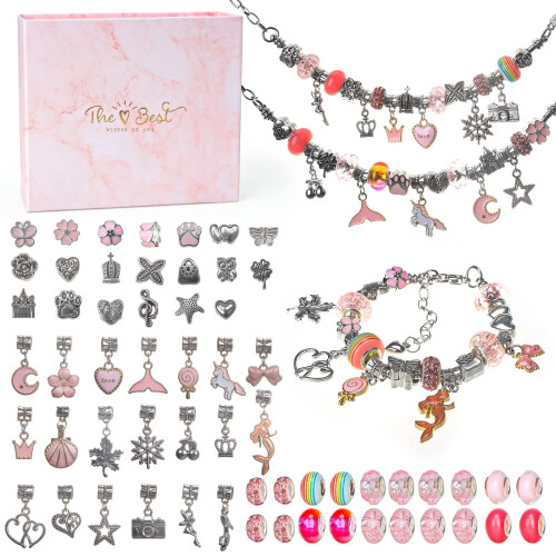 Kit de création de bijoux pour filles de 4 à 12 ans – Fabriquer soi-même ses breloques