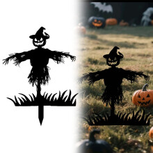 Piquet de jardin en métal noir avec silhouette décorative
