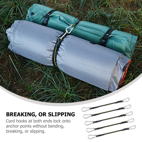 Corzi elastice rezistente pentru exterior cu cârlige tip carabină, pachet de 5 1