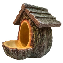 Outdoor bird feeder resin treehouse sculpture