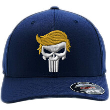 Casquette de baseball brodée avec cheveux et crâne 6277Flex
