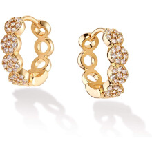 Cubic Zirconia Huggie Earrings 14k Gold Plated Small