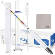 Hydrometer mit Messgefäß für Wein, Bier, Met, Apfelwein, Alkoholgehalt (Brix)