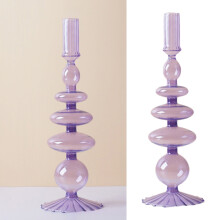 Vintage lila Glas-Kerzenhalter (1 Stück)