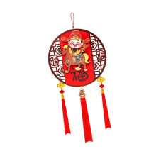 Caishen Bobblehead Statue Wooden New Year Ornament