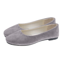 Sapatilhas de camurça femininas estilo coreano com bico quadrado cinza