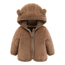 Casaco de inverno para bebê com orelhas de urso para 6 a 12 meses.
