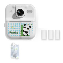 Kindercamera met directe fotoprint en panda-design.