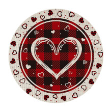 Valentijnsdag placemat in hartvorm, rond, 14 inch