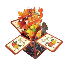 Carte de Thanksgiving sur le thème des récoltes, salutation 3D