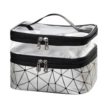 Make-up reisetui met luipaardprint, dubbellaags, medium