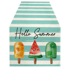 Bandera de mesa rectangular de lino con estampado playero de 30 x 45 cm (12 x 18 pulgadas)