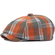 Heren pet met ruitjespatroon (newsboy cap) 1 stuk