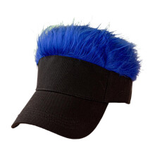 Men's Blue Spiked Hair Visor for Outdoor Hiking