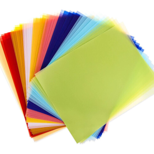 Papel vegetal colorido 8,5x11 polegadas, 9 cores